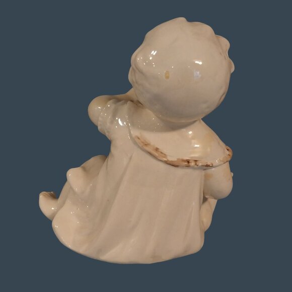 Vintage Antique German Porcelain Piano Baby With Glass Eyes READ - Picture 4 of 10